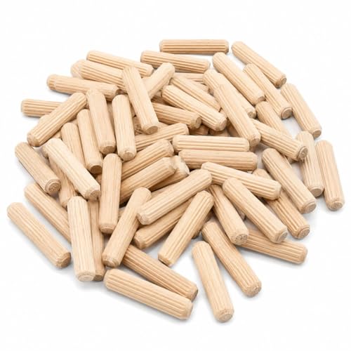 Silver Crown beech wood dowel pins showing the fluted surface pattern.